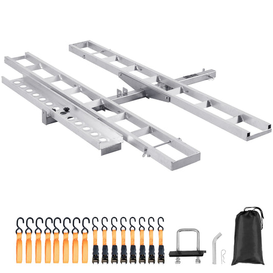 VEVOR Motorcycle Carrier, 2-Bike 272.15KGS Aluminum Motorcycle Carrier Hitch Mount,
