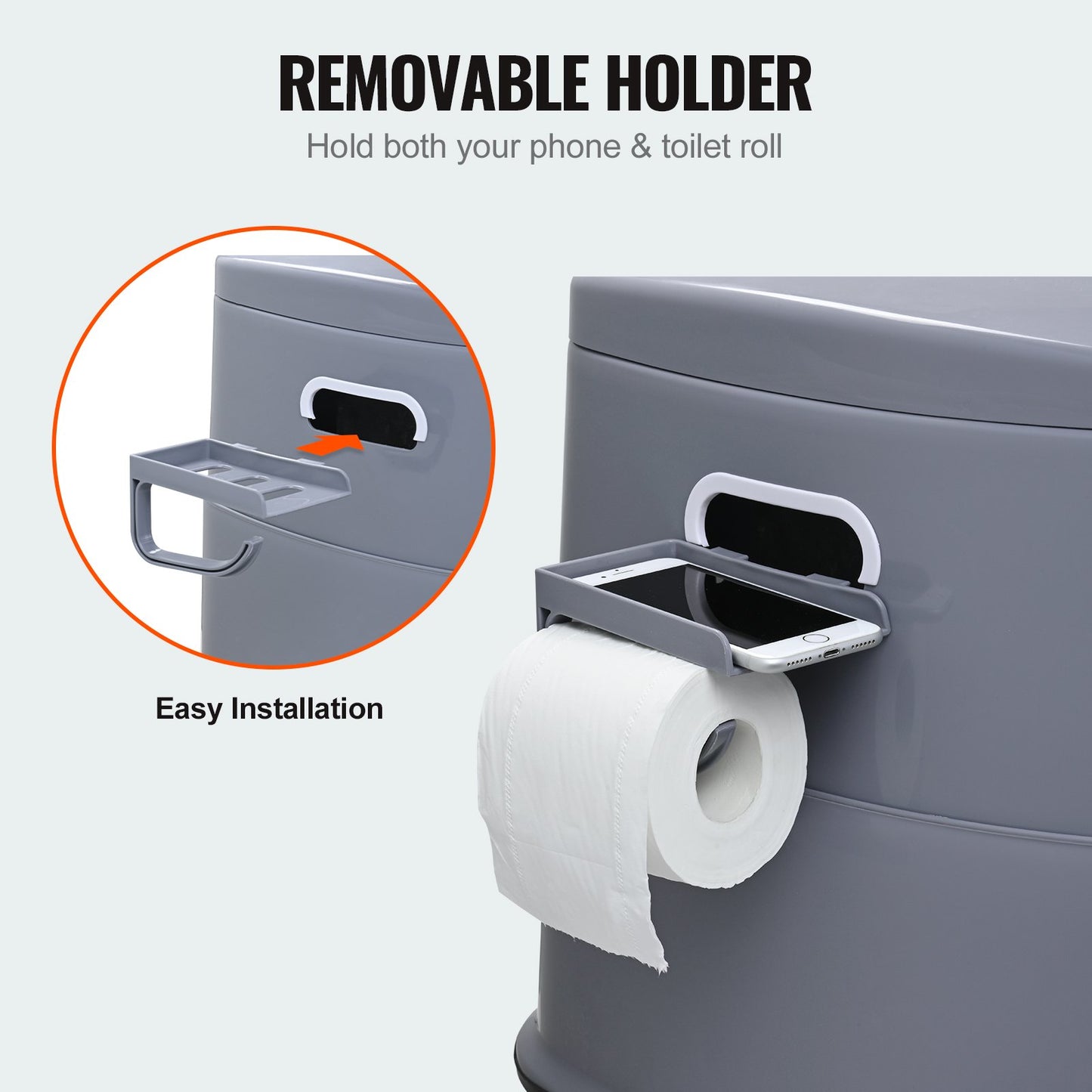 VEVOR Portable Toilet for Camping, Porta Potty with 5L Detachable Inner Bucket &