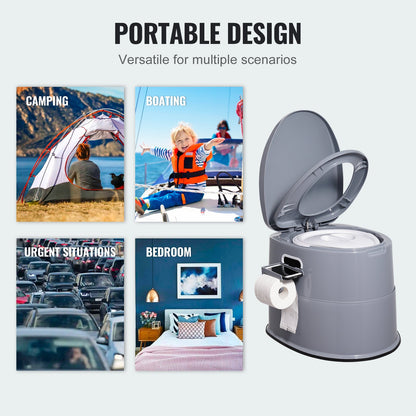 VEVOR Portable Toilet for Camping, Porta Potty with 5L Detachable Inner Bucket &