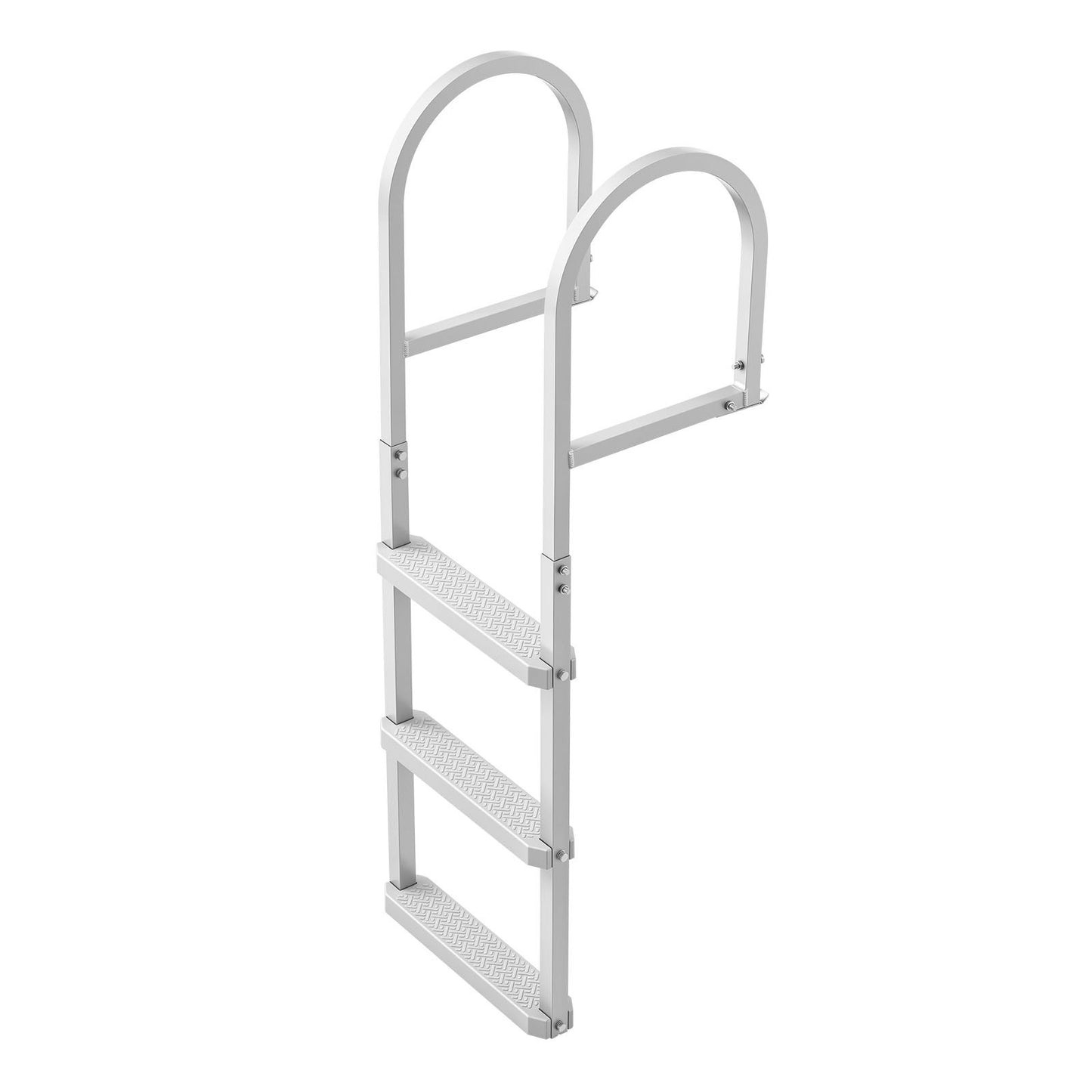 Removable Dock Ladder, 3 Steps, Aluminum Alloy Pontoon Boat Swim Ladder, with Non-Slip Wide PP Steps, 227 kg Weight Capacity, Quick Release Design, for Lake Swimming, Pool, Marine Boarding