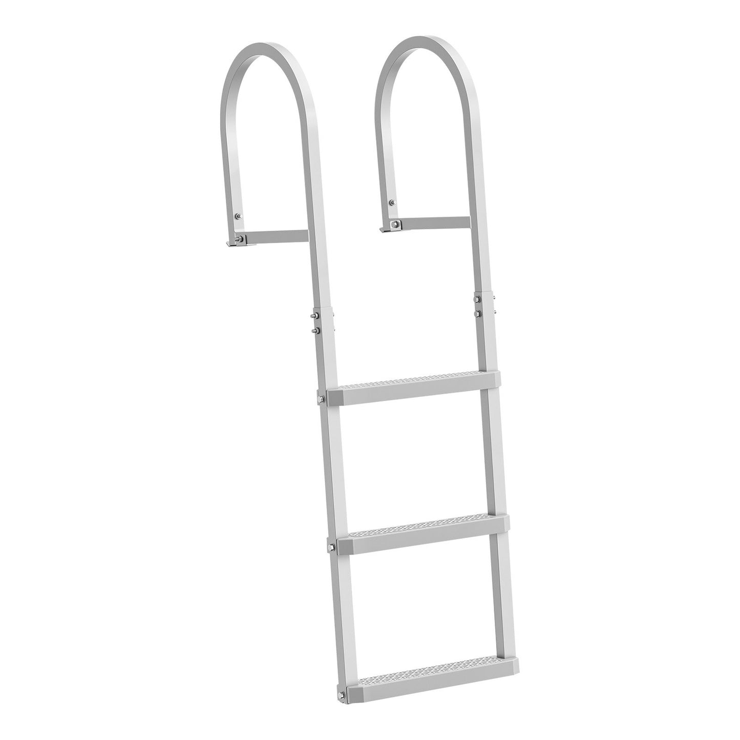 Removable Dock Ladder, 3 Steps, Aluminum Alloy Pontoon Boat Swim Ladder, with Non-Slip Wide PP Steps, 227 kg Weight Capacity, Quick Release Design, for Lake Swimming, Pool, Marine Boarding