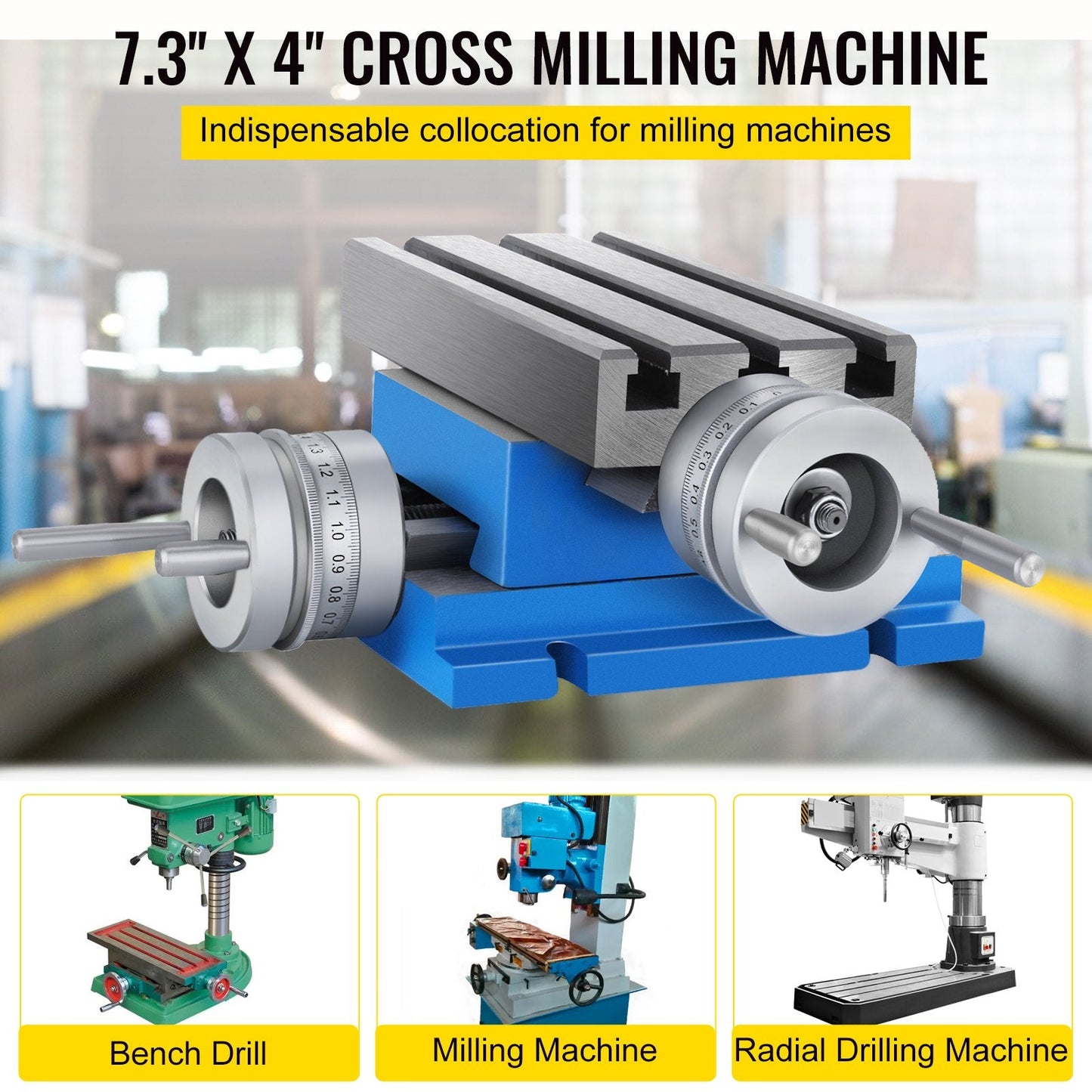 Precision 2-Axis Milling Worktable with Cross Slide, 0.18 x 0.10 meters