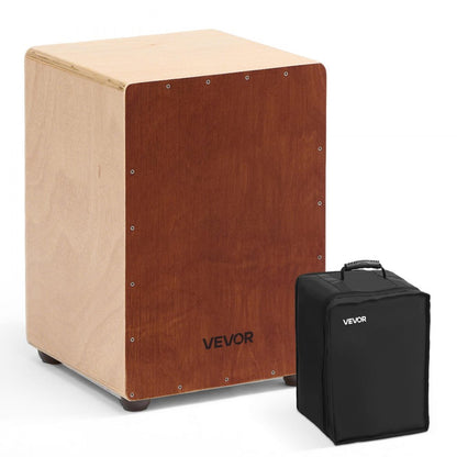 Cajon Box Drum Birchwood Percussion Instrument with Snare Wires Travel Bag