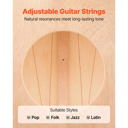 Cajon Box Drum Birch Wood Percussion Instrument Guitar Strings Travel Bag