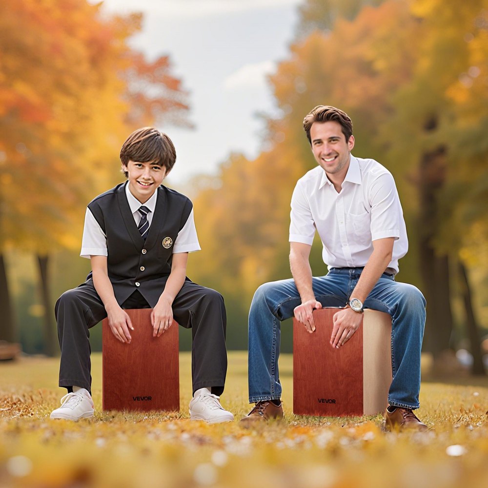 Cajon Box Drum Birch Wood Percussion Instrument Guitar Strings Travel Bag