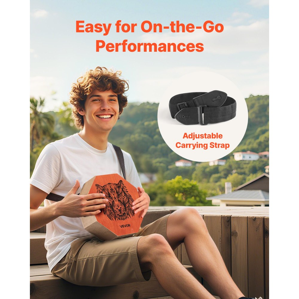 Unique Cajon Box Drum Birch Wood Percussion Instrument with Guitar Strings