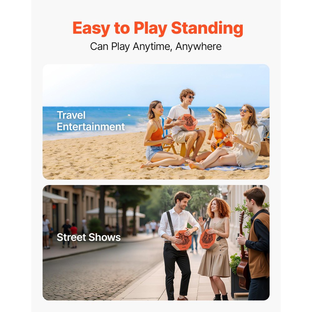 Unique Cajon Box Drum Birch Wood Percussion Instrument with Guitar Strings