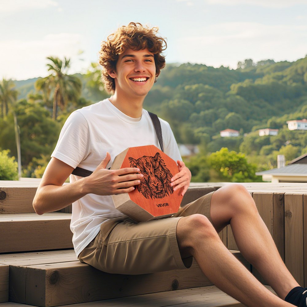 Unique Cajon Box Drum Birch Wood Percussion Instrument with Guitar Strings