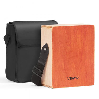 Cajon Box Drum Wood Percussion Instrument with Guitar Strings Travel Bag