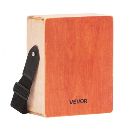 Cajon Box Drum Wood Percussion Instrument with Guitar Strings Travel Bag