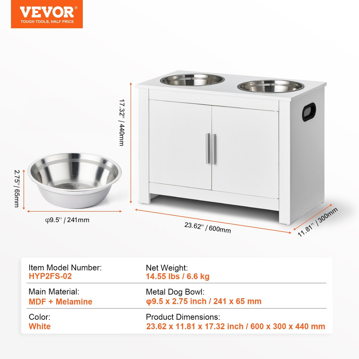Pet Feeding Station with 2 Stainless Steel Bowls, Elevated Dog Bowls with Storage, Dog Food Storage and Feeder Station with Storage Cabinet, Pet Toy Storage Organizer, for Dogs, Modern