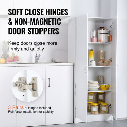 VEVOR Kitchen Pantry Cabinet, 60" Tall Food Pantry Storage Cabinet, 110LBS Freestanding