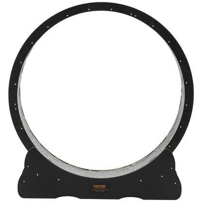 Cat Exercise Wheel, 120 cm Wooden Cat Running Wheel for Indoor Cats up to 12.7 kg, Cats Treadmill with Carpeted Runway & Locking Mechanism, Quiet Kitten Sport Toys for Pets Fitness, Black
