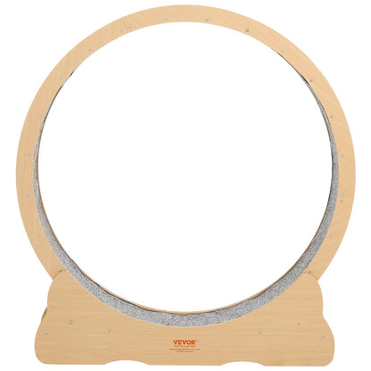 Cat Exercise Wheel, 120cm Wooden Cat Running Wheel for Indoor Cats up to 12.7kg Cats Treadmill with Carpeted Runway & Locking Mechanism, Quiet Roller Kitten Sport Toys for Pets Fitness & Health