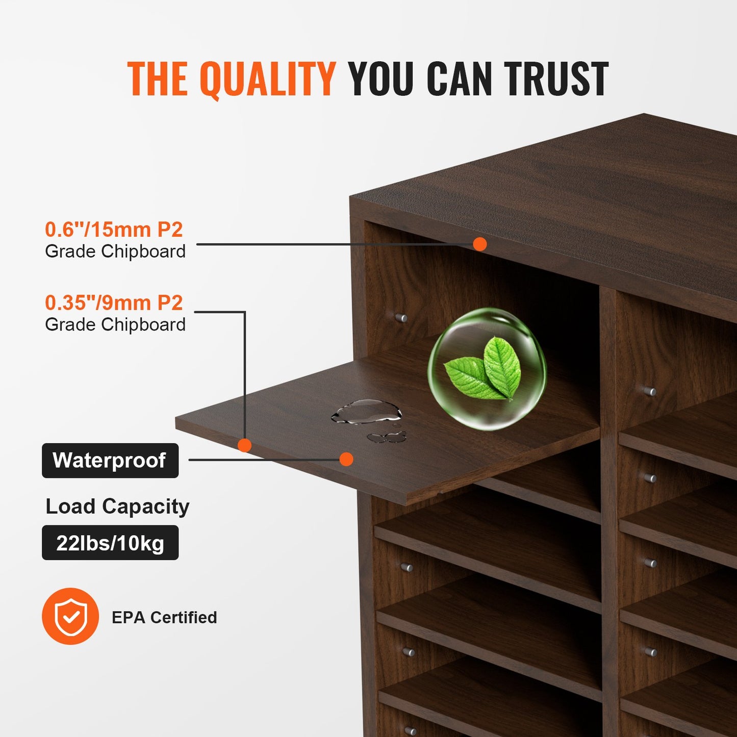 VEVOR Literature Organizers, 36 Compartments Office Mailbox with Adjustable Shelves,