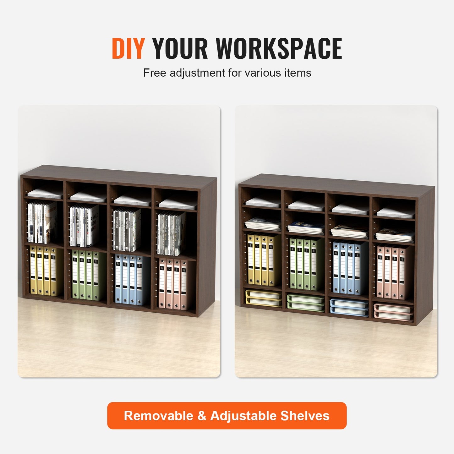 VEVOR Literature Organizers, 36 Compartments Office Mailbox with Adjustable Shelves,