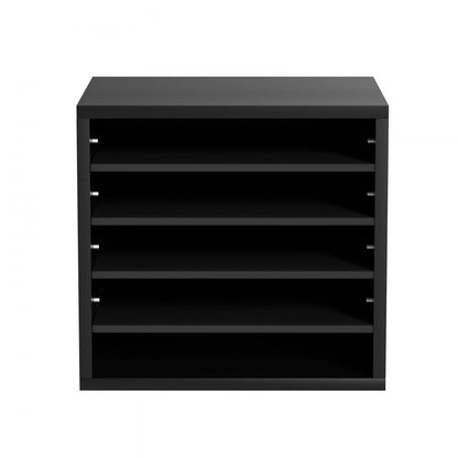 VEVOR Wood Literature Organizer Adjustable File Sorter 5 Compartments Black