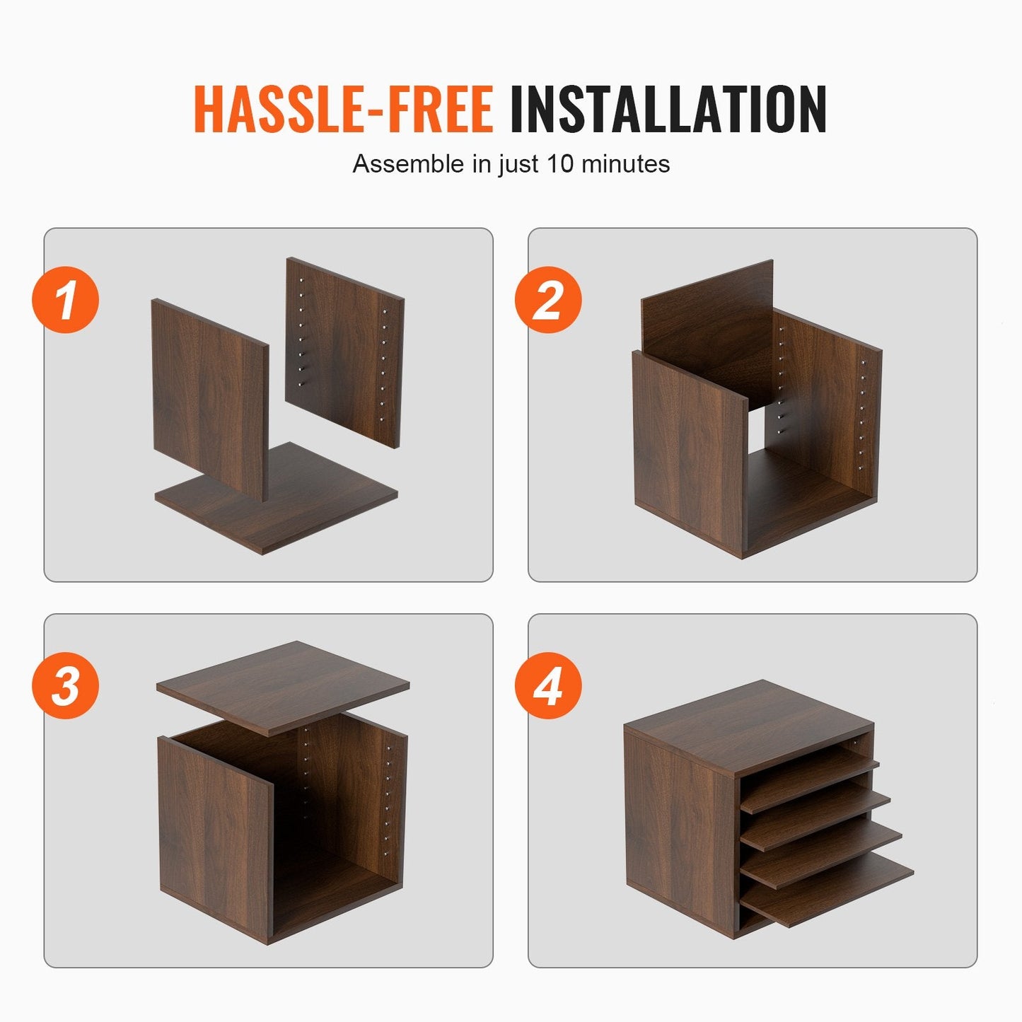 Adjustable Wood File Sorter, 5 Compartments, 10 kg Capacity, Brown