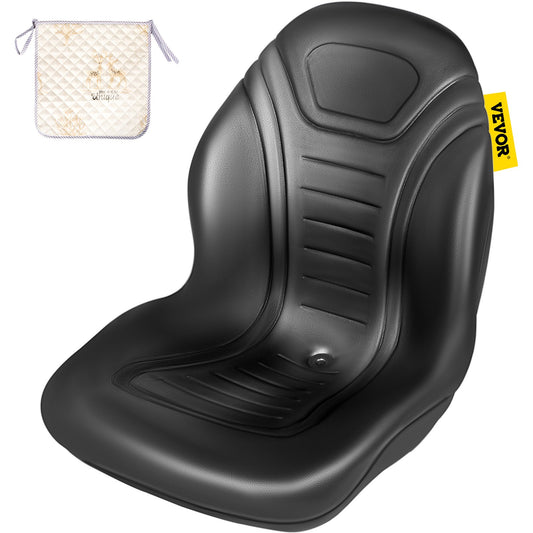 VEVOR Universal Lawn Tractor Seat Replacement, Compact High Back Mower Seat, Black