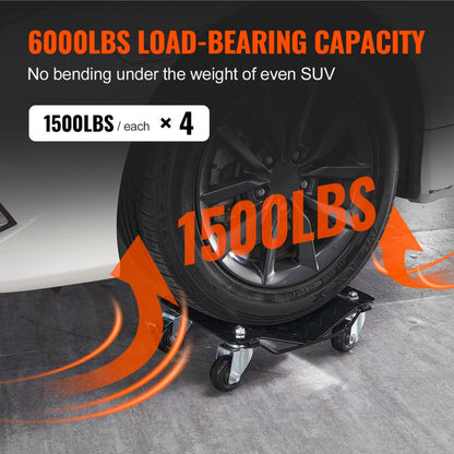 VEVOR Car Dolly Wheel Tire Dolly 4 PCS Heavy Duty Skate Auto Repair Dolly 6000LB