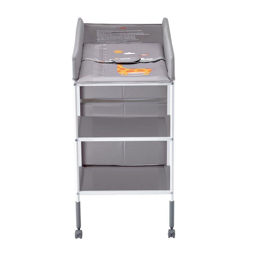 VEVOR Baby Changing Table Portable Diaper Change Station with 3 Drawers & Wheels