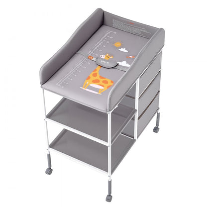 VEVOR Baby Changing Table Portable Diaper Change Station with 3 Drawers & Wheels
