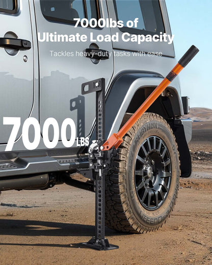 Farm Jack, 845mm Utility High Lift Farm Jack, 3.18 Ton Capacity Ratcheting Off Road Utility Jacks, Heavy-Duty Lift Jacks with 130.1-711.2 mm Lifting Range for Tractor, Truck, SUV
