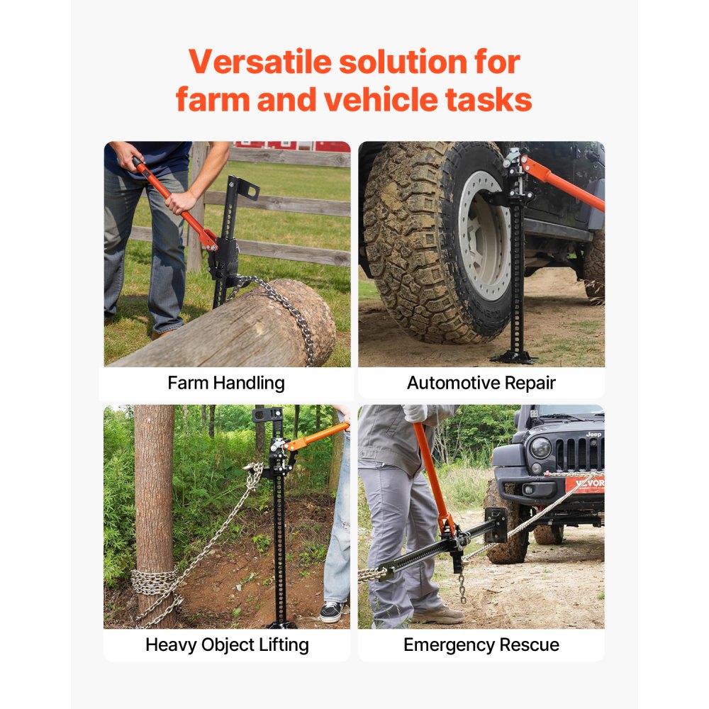 VEVOR 91.5cm Off Road Farm Jack Hoist 3.18 Ton High Lift Tractor Vehicle's Winch