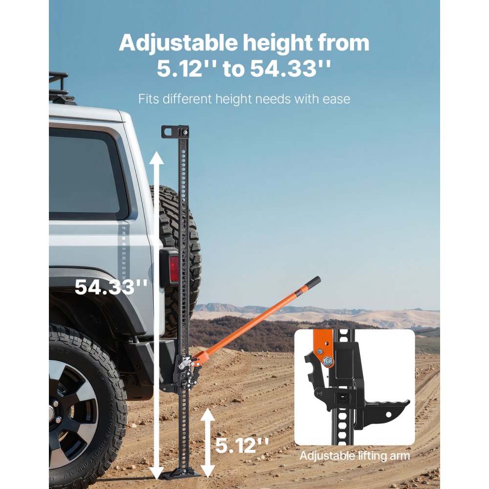 VEVOR 153cm Off Road Farm Jack Hoist 3.18 Ton High Lift Tractor Vehicle's Winch