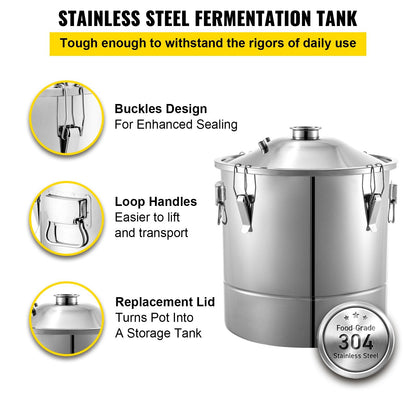 70L Whiskey Distillery Kit with Thermometer & Fermentation Tank, 10.5kg