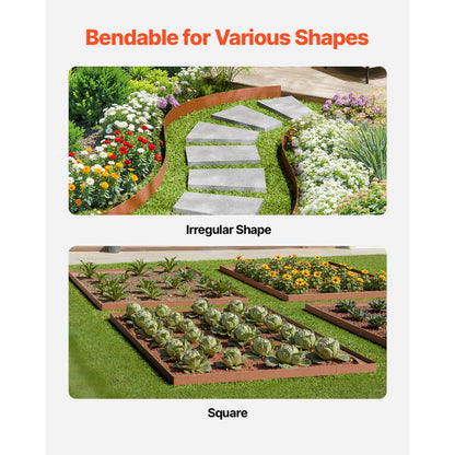 VEVOR Steel Landscape Edging 10 Packs 40 x 4.5in Weather-Resistant for Yard Lawn