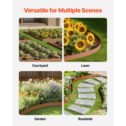 VEVOR Steel Landscape Edging 10 Packs 40 x 4.5in Weather-Resistant for Yard Lawn