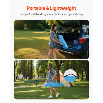 Folding Portable Camping Table Oxford Outdoor SquareTable 4 Cup Holders