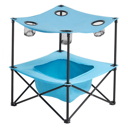 Folding Portable Camping Table Oxford Outdoor SquareTable 4 Cup Holders