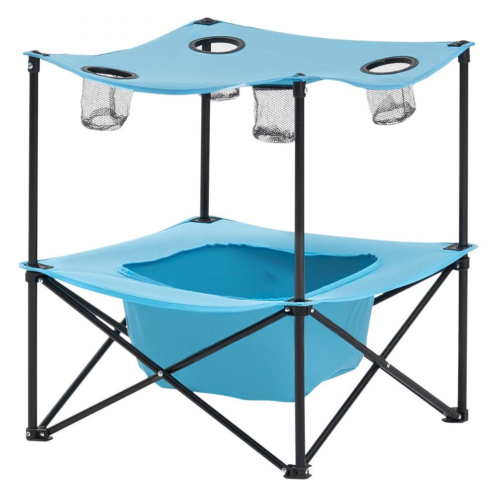 Folding Portable Camping Table Oxford Outdoor SquareTable 4 Cup Holders