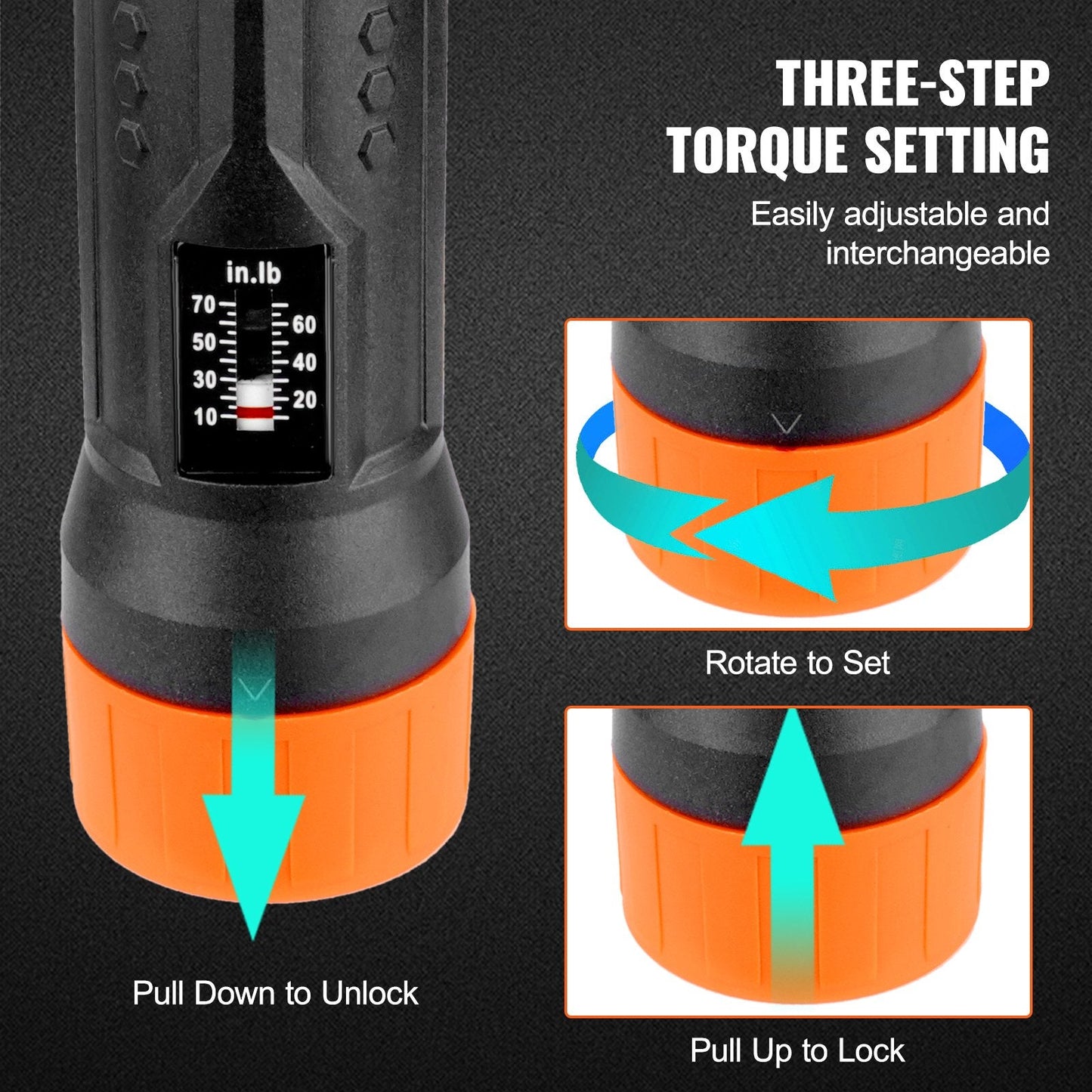 Adjustable Torque Screwdriver Set with Magnetic Bits, 1.13-7.91 N.m Range