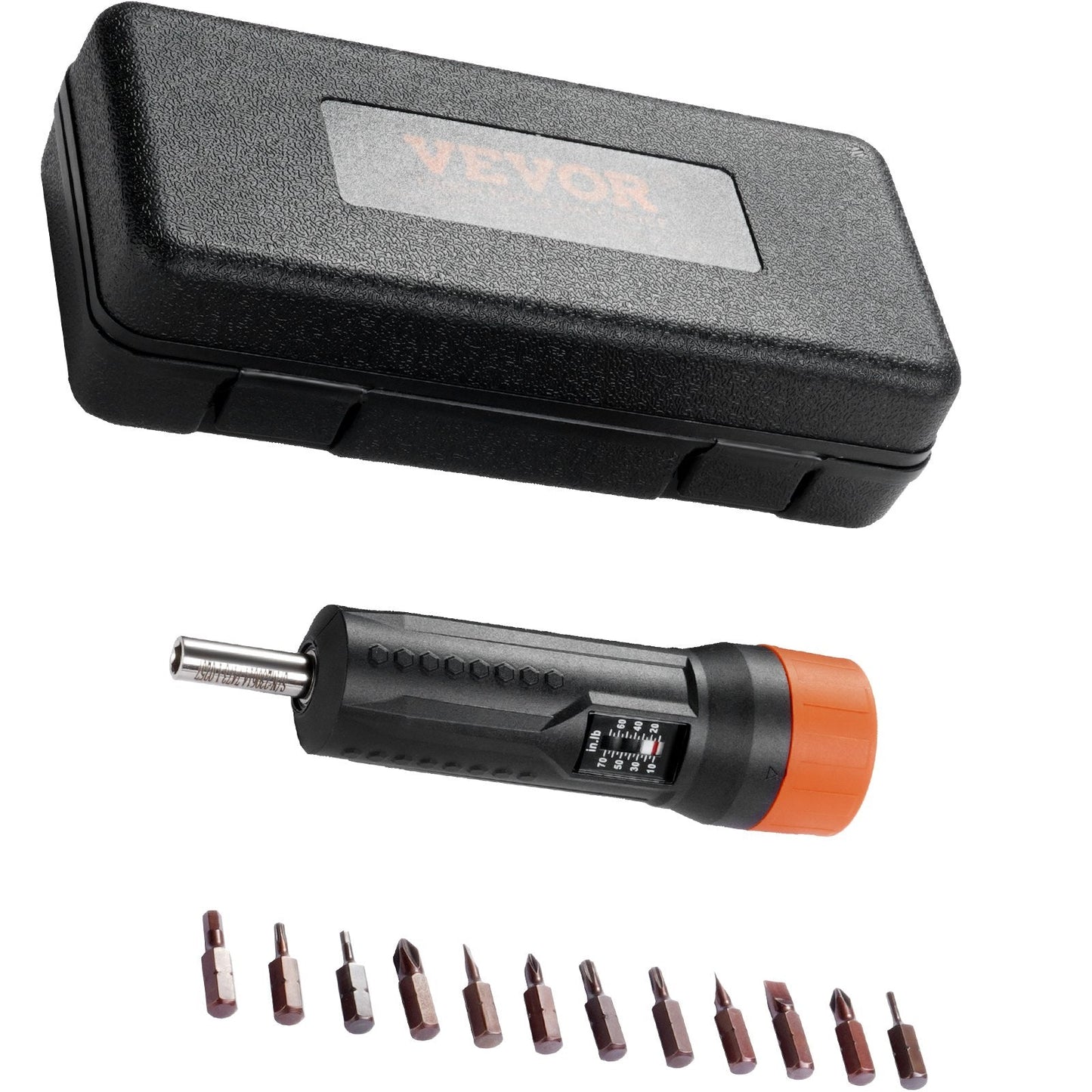 Adjustable Torque Screwdriver Set with Magnetic Bits, 1.13-7.91 N.m Range