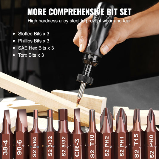 Adjustable Torque Screwdriver, 1/4" Drive with 1.13-7.91 N.m Range, 0.75 kg