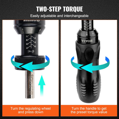 Adjustable Torque Screwdriver, 1/4" Drive with 1.13-7.91 N.m Range, 0.75 kg