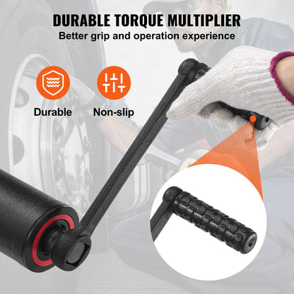Heavy Duty Torque Multiplier Wrench Set, 1m Drive, 6800Nm, with 8 Sockets