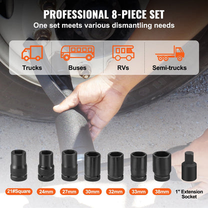Heavy Duty Torque Multiplier Wrench Set, 1m Drive, 4800N.m, 8 Sockets, Case Included