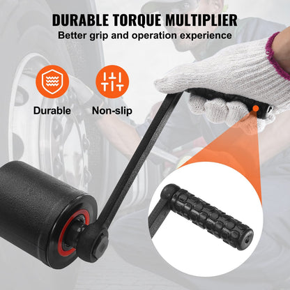 Heavy Duty 1m Drive Torque Multiplier Wrench Set with 4 Sockets & Case