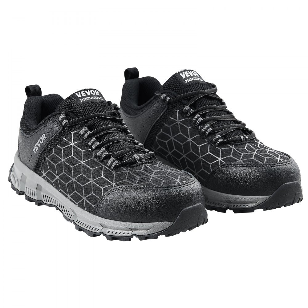 VEVOR Steel Toe Shoes for Men US Size 8 Athletic Work Shoe Sneakers Black