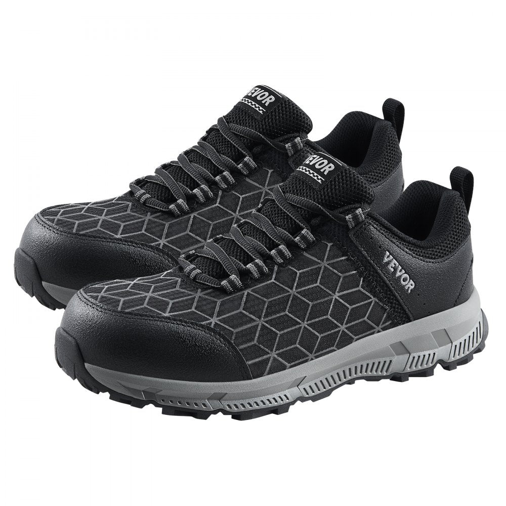 VEVOR Steel Toe Shoes for Men US Size 8.5 Wide Athletic Work Shoe Sneakers Black