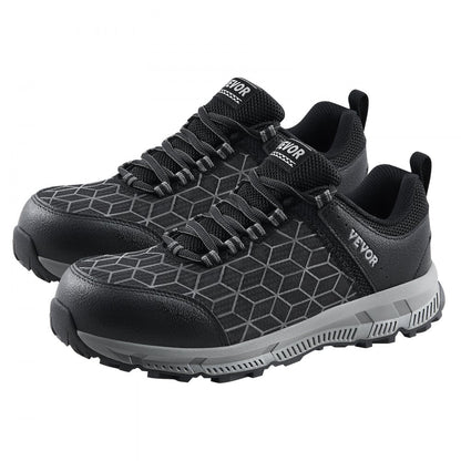 VEVOR Steel Toe Shoes for Men US Size 8.5 Wide Athletic Work Shoe Sneakers Black