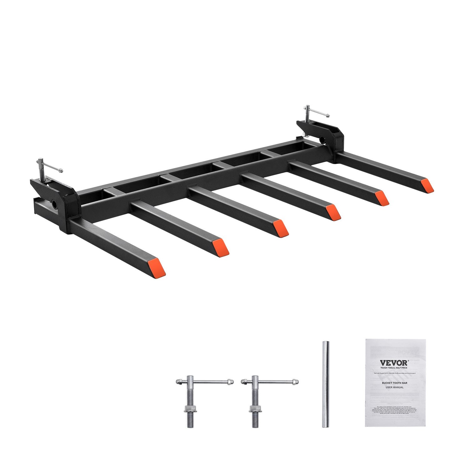 VEVOR Clamp on Debris Forks to 1500 mm Bucket, 2000 kg Capacity Heavy Duty Clamp