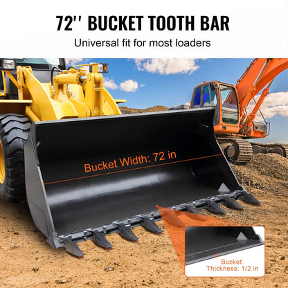 Heavy Duty 1800mm Tractor Bucket Tooth Bar, 9 Teeth, 2000 kg Capacity