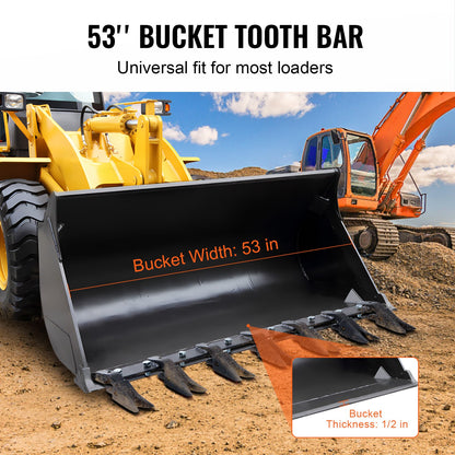 VEVOR Bucket Tooth Bar, 1300 mm, Heavy Duty Tractor Bucket Teeth Bar for Sub-Compact