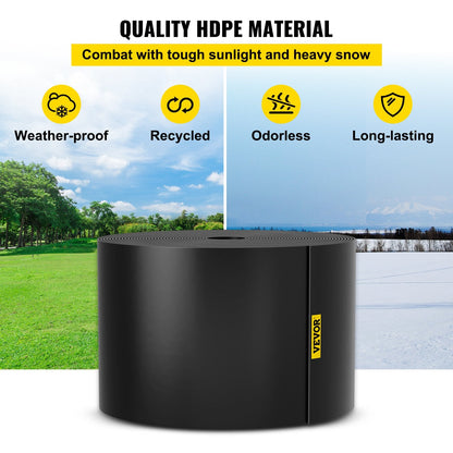 Flexible Recycled HDPE Landscape Edging - 12.2m Length, 25.4cm Height, Black