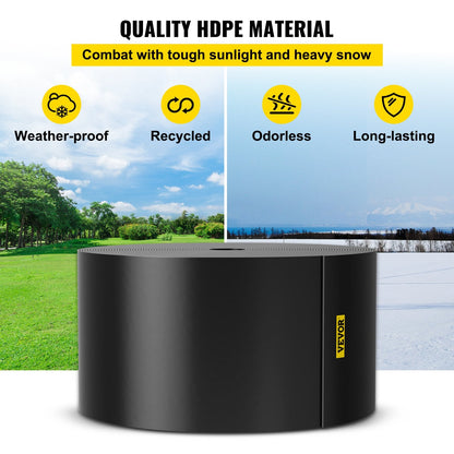 Flexible HDPE Landscape Edging, 25.4cm Depth, 18.3m Length, Black